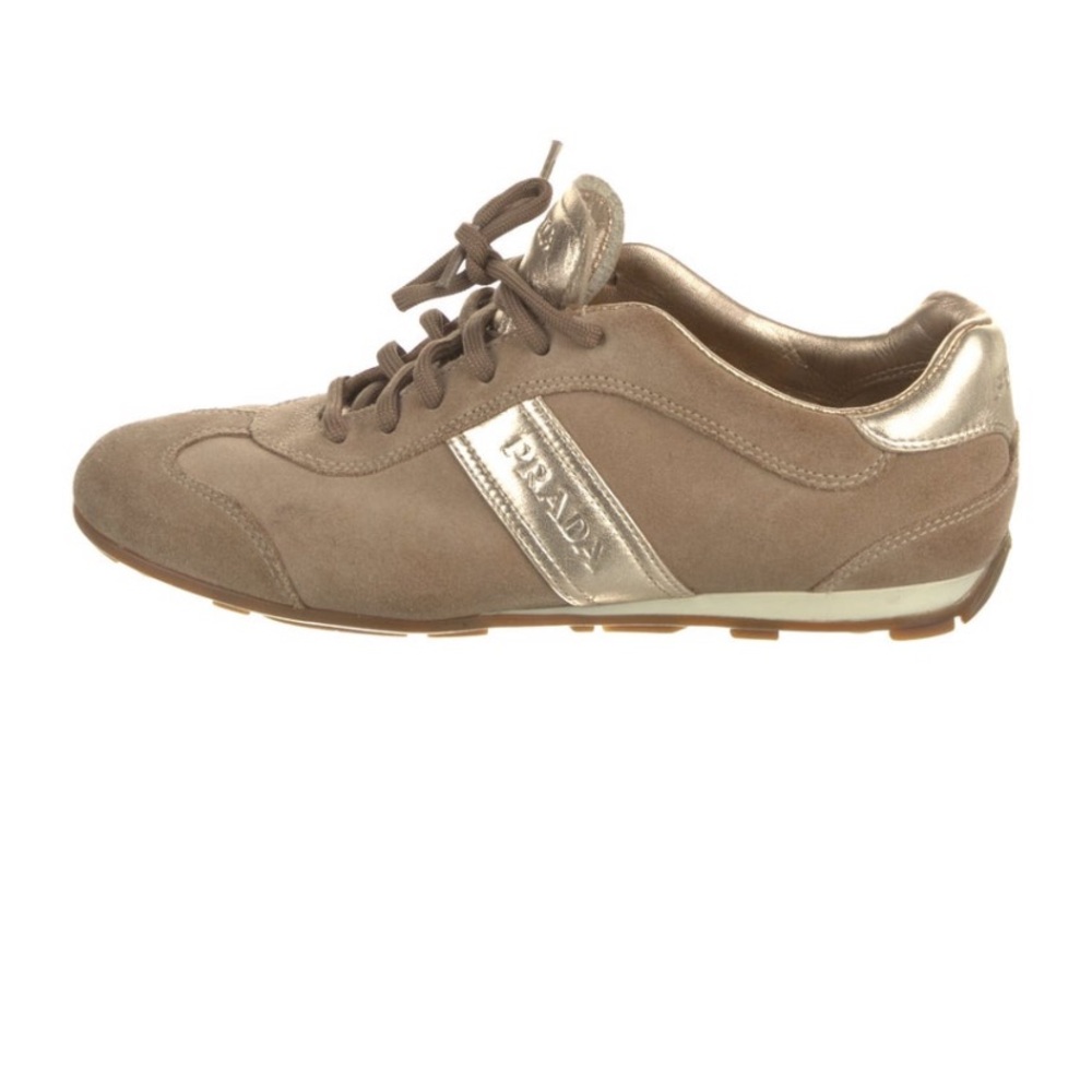 Prada beige and gold sneakers size 7 (37.5)